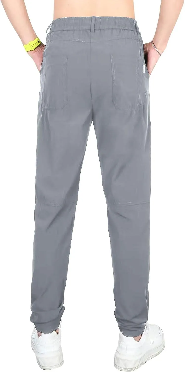 2025 Men's Casual Cargo Pants Elastic Waist Daily Waterproof Pants