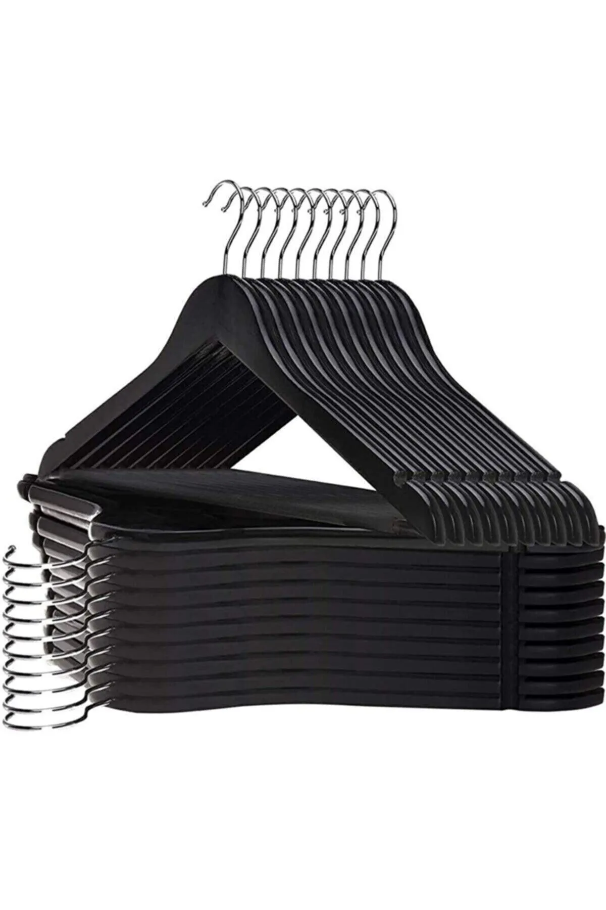 24 Pieces Hanger Black Clothes - Clothes Hanger Shirt Hanger Trouser Hanger 1st Class Quality