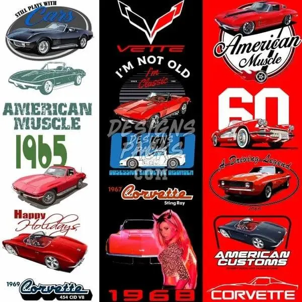55 Chevrolet Corvette Designs Bundle PNG