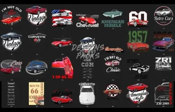 55 Chevrolet Corvette Designs Bundle PNG
