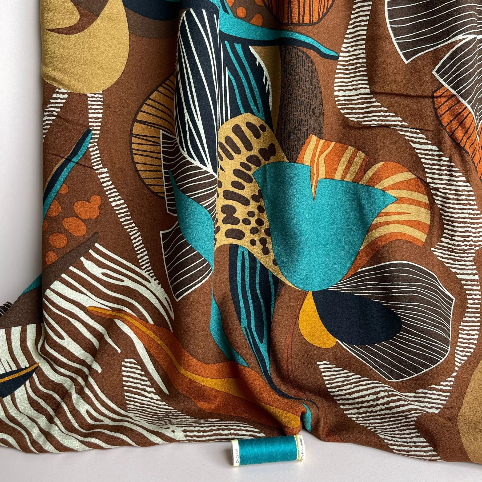 Abstract Tribal Viscose Crepe