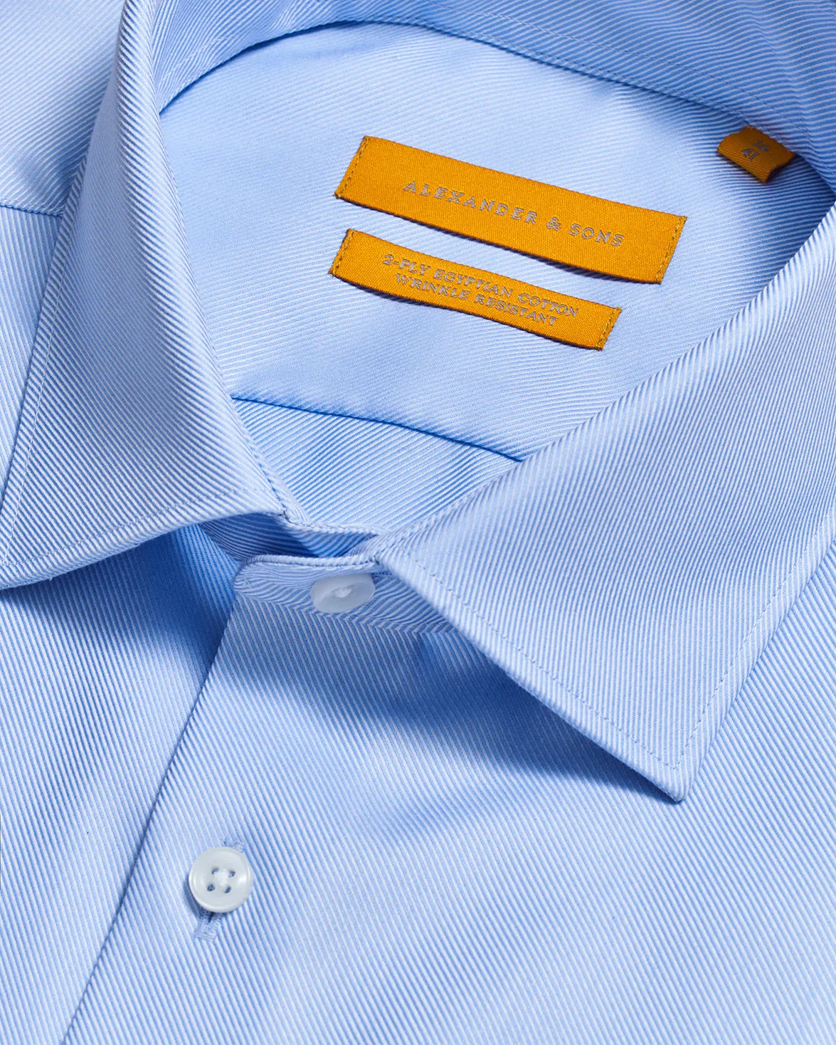 Alexander & Sons, Light Blue Twill, Long Sleeve Shirt