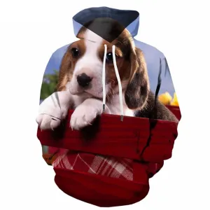 Animal Sweatshirts men Dog Hooded Casual Harajuku Sweatshirt Printed Lovely 3d Printed