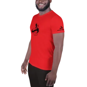 Athletic Apparatus Red 1 Black logo White Stitch Men's Athletic T-shirt