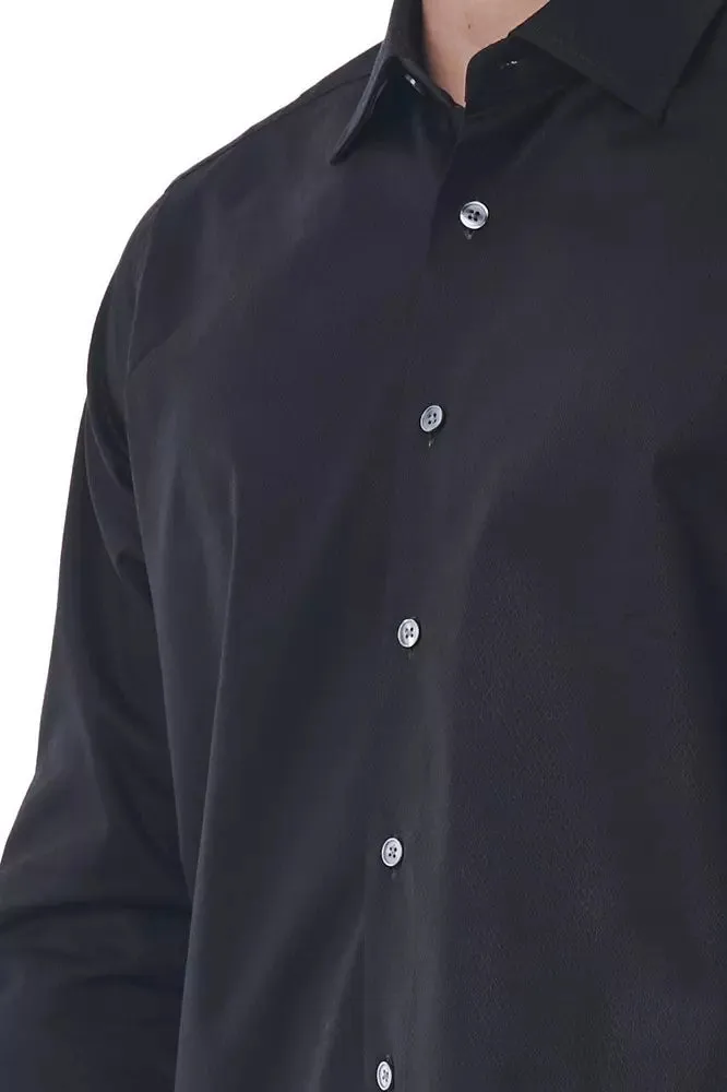 Bagutta Black Cotton Men's Shirt