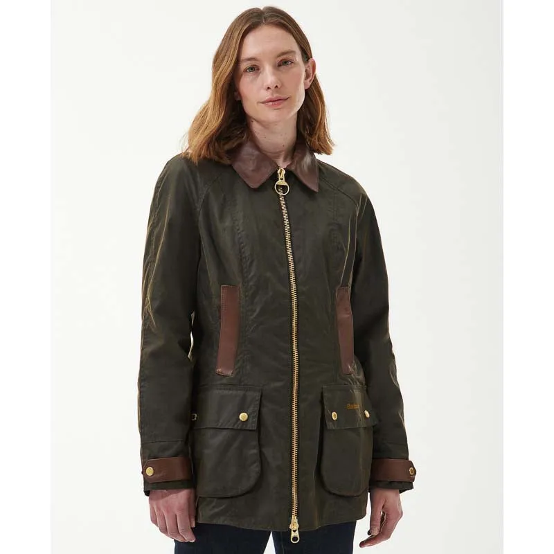 Barbour Premium Beadnell Ladies Wax Jacket - Olive