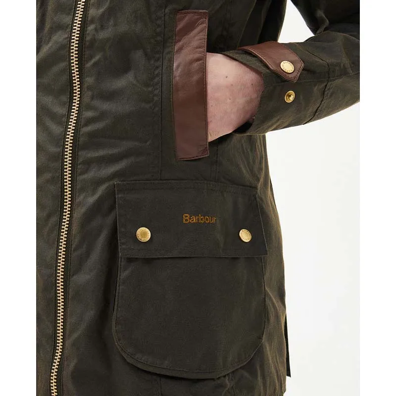 Barbour Premium Beadnell Ladies Wax Jacket - Olive