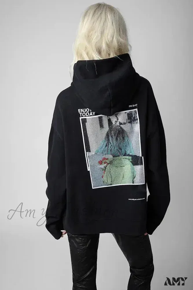 Big Wings Rhinestone Comfortable Cozy Trendy Stylish Soft Classic Hoodies