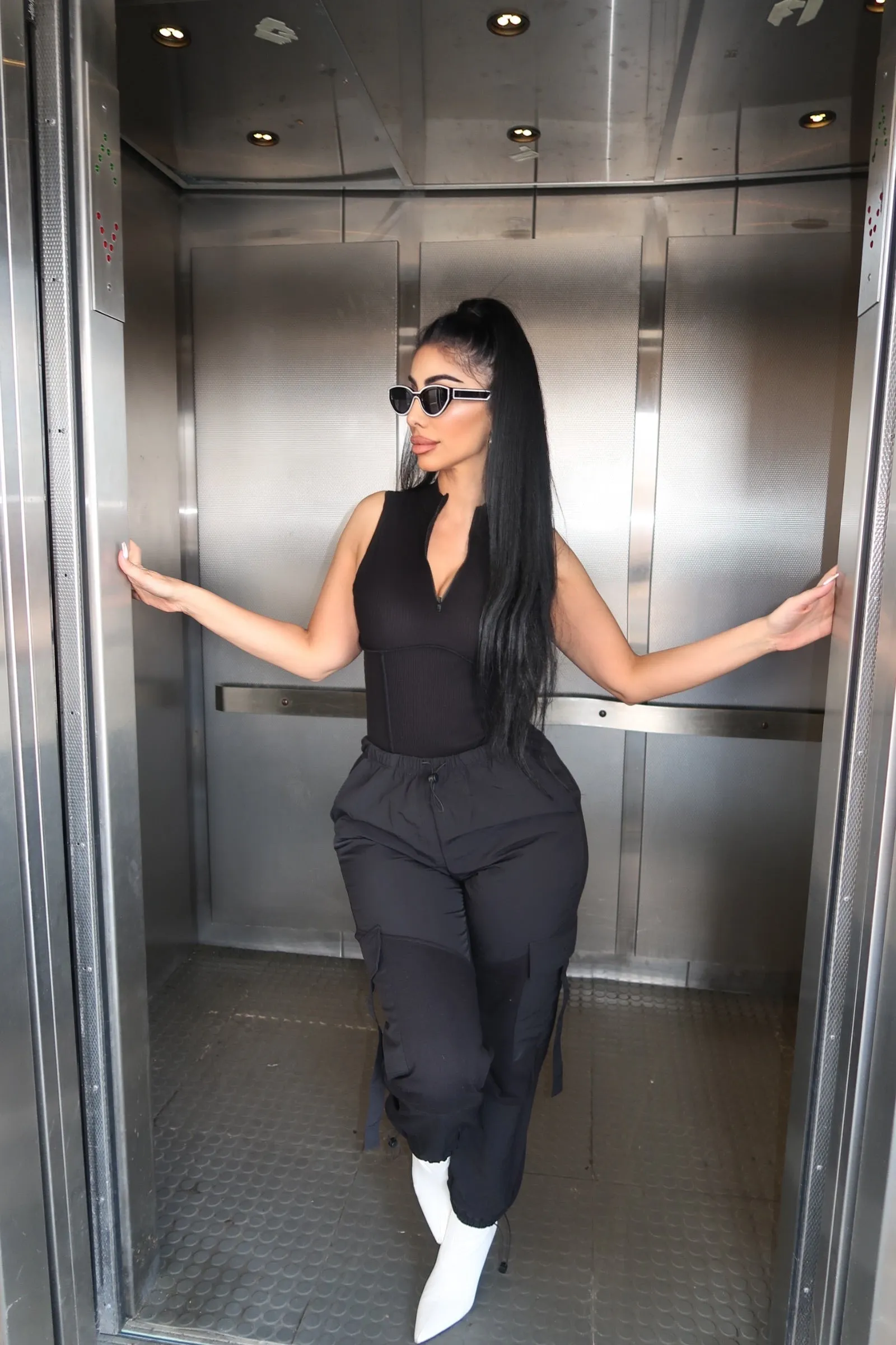 Black Cargo Joggers
