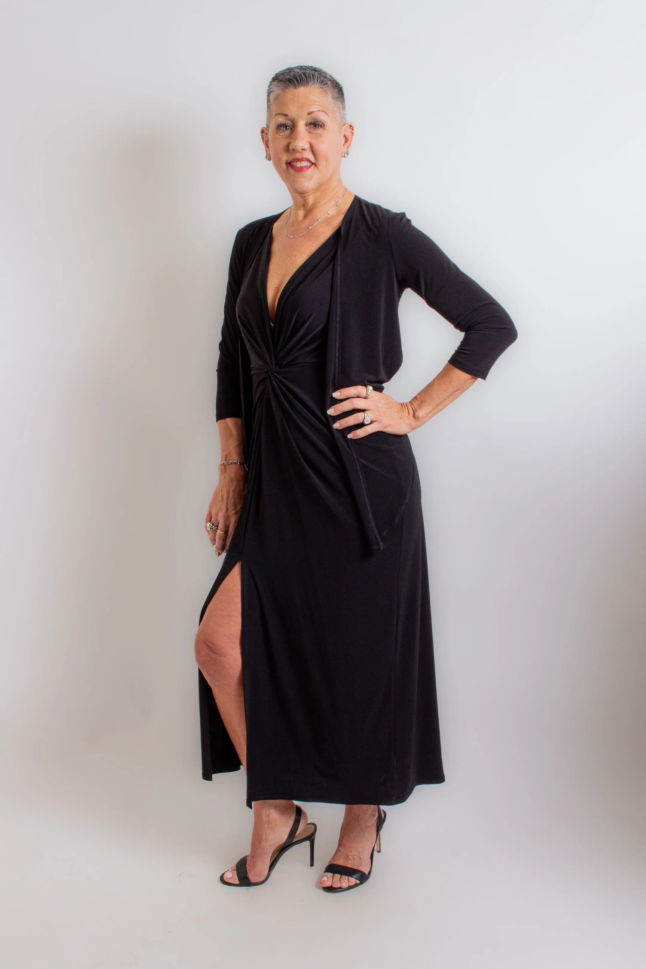 Black Front Tie Cardigan