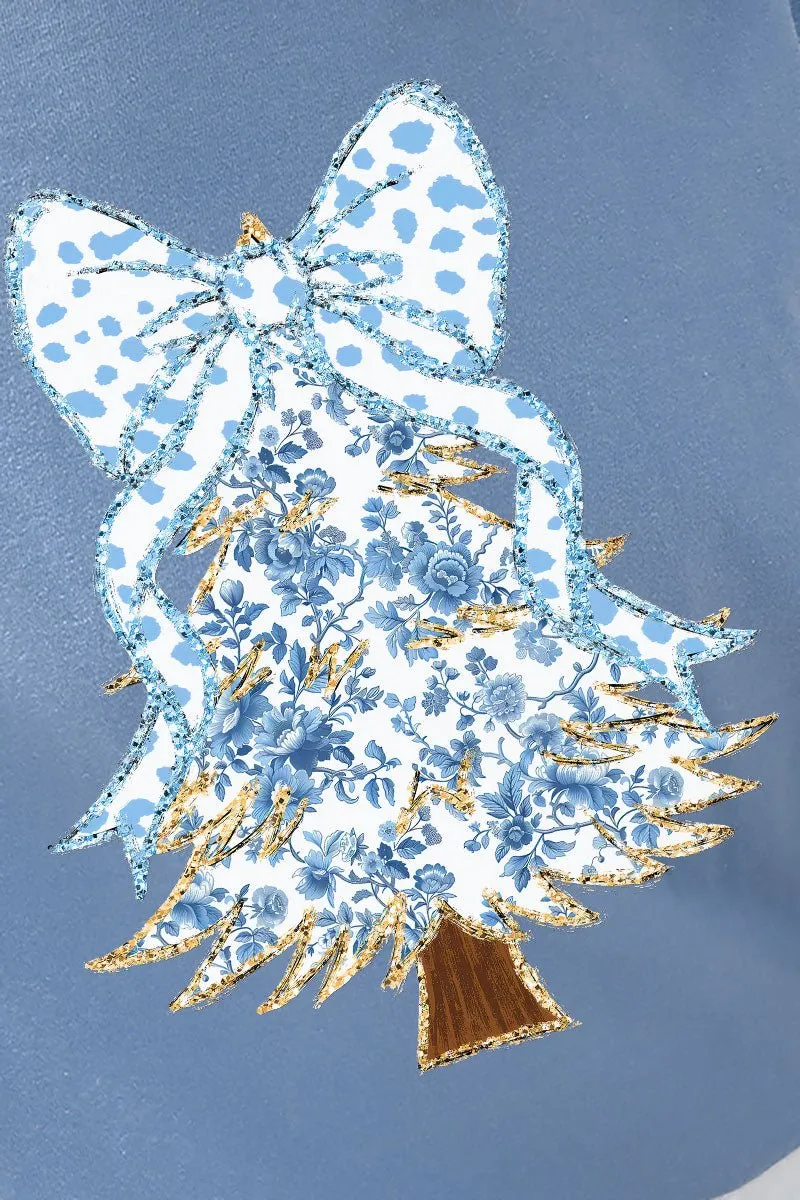Blue Chinoiserie Tree Comfort Colors Adult Ring-Spun Cotton Tee