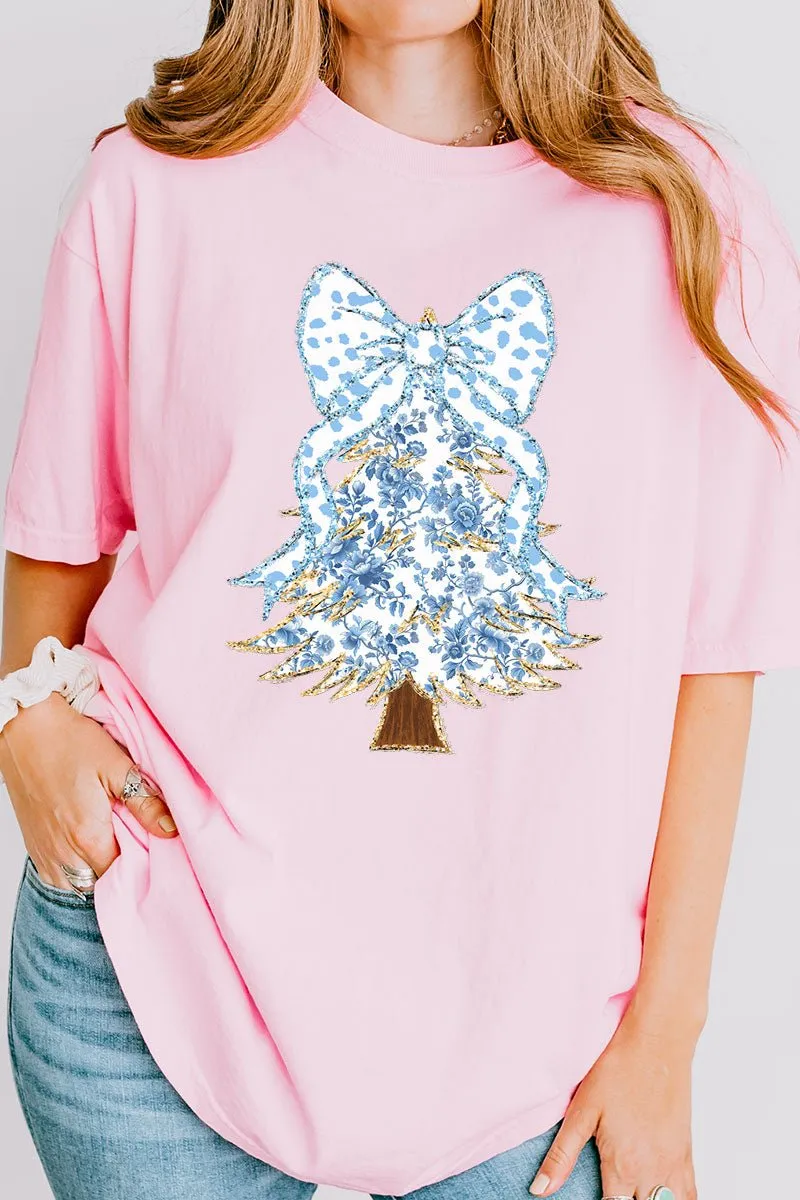Blue Chinoiserie Tree Comfort Colors Adult Ring-Spun Cotton Tee