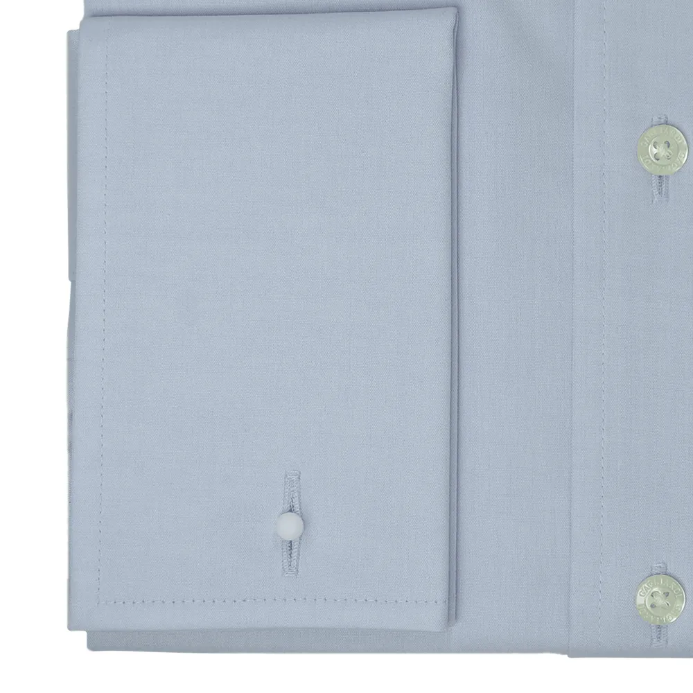Blue Sea Island Cotton Tailored Fit Cutaway Collar Double Cuffed Shirt