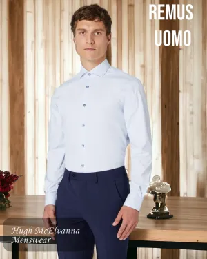 Blue Stretch Tapered Fit Mens Shirt - 18626/21