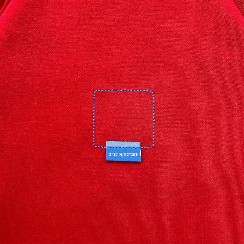 Boy Printed Oversized Hoodie - Dark Red - SB2311267B