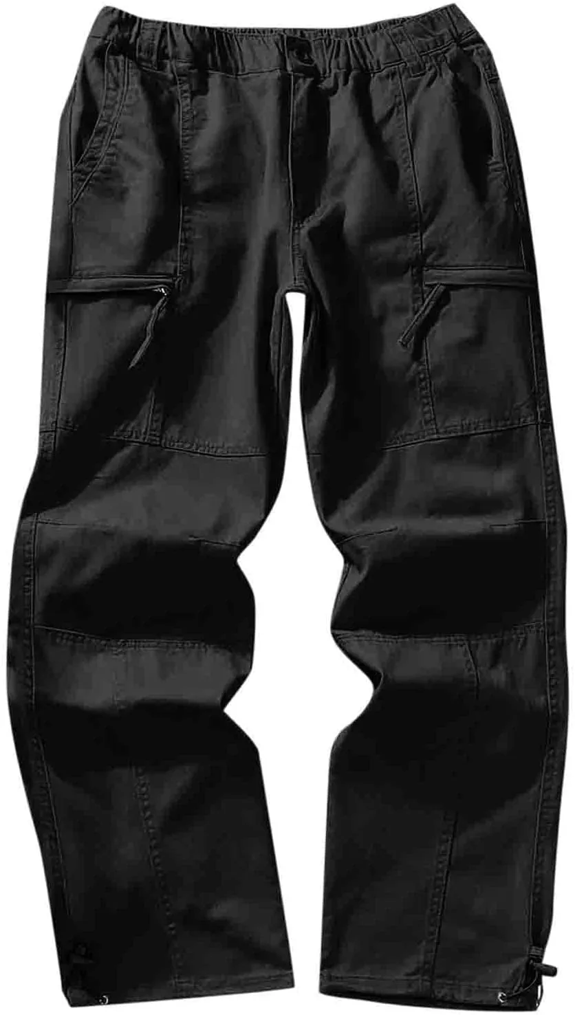 Cargo Pants for Men Relaxed Fit Sweatpants Slim Fit Workout Training Thigh Mesh Gym Jogger Pants with Zipper Pockets