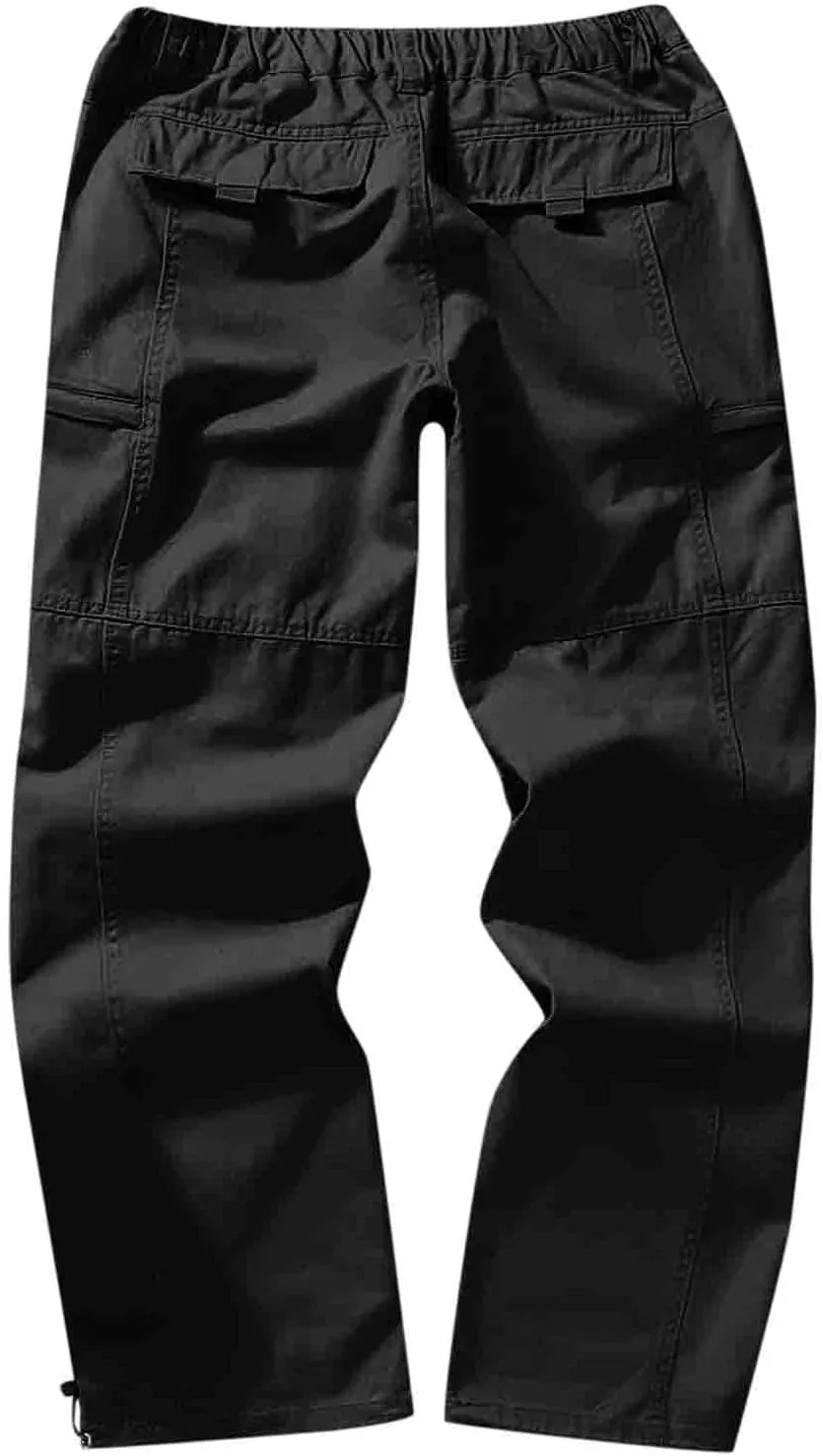 Cargo Pants for Men Relaxed Fit Sweatpants Slim Fit Workout Training Thigh Mesh Gym Jogger Pants with Zipper Pockets