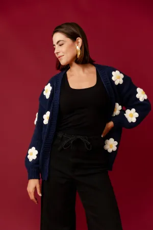 CARLOTTA Navy Floral Cardigan