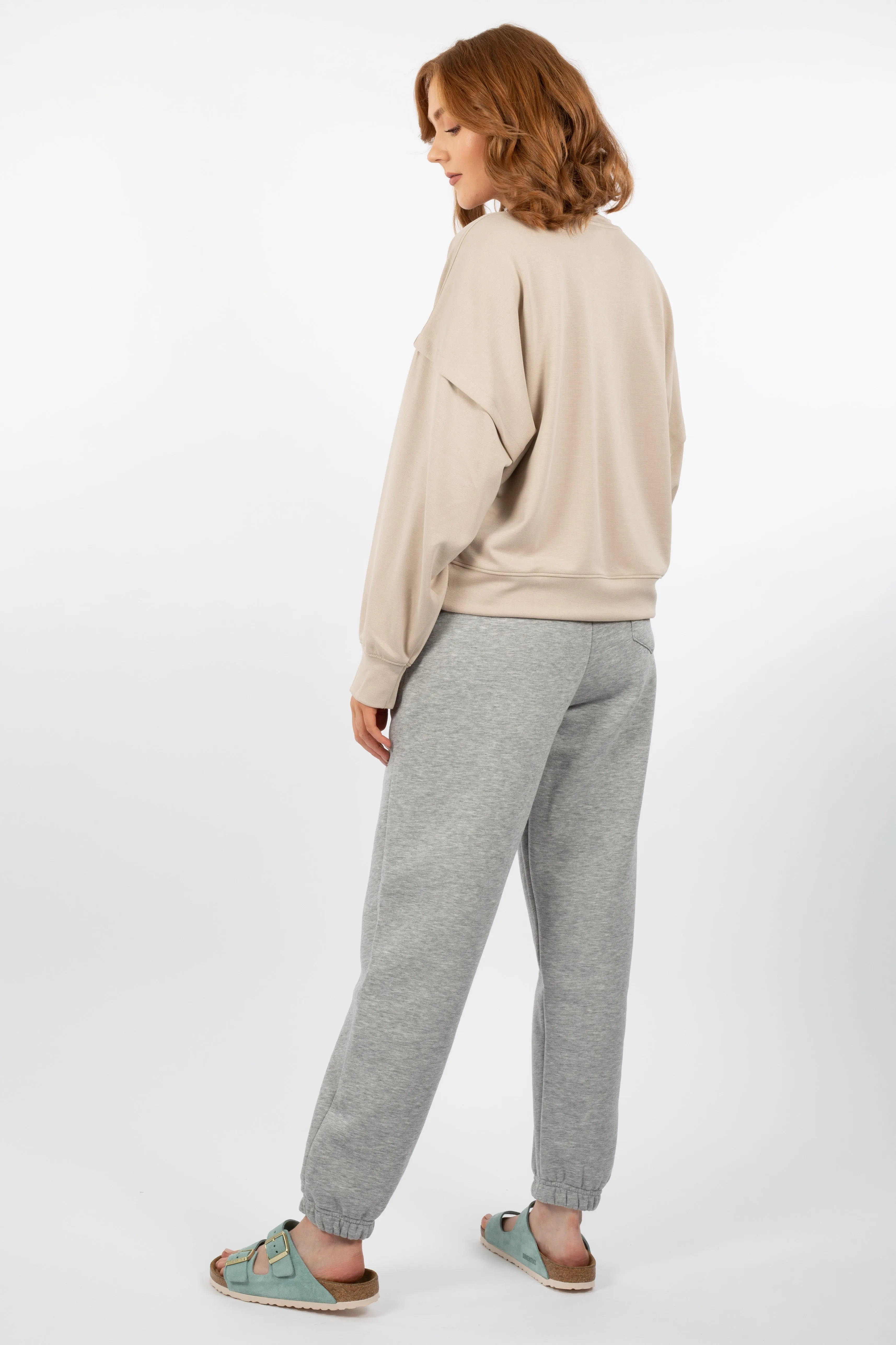 Carmella Sweat Pants - Light Grey Melange