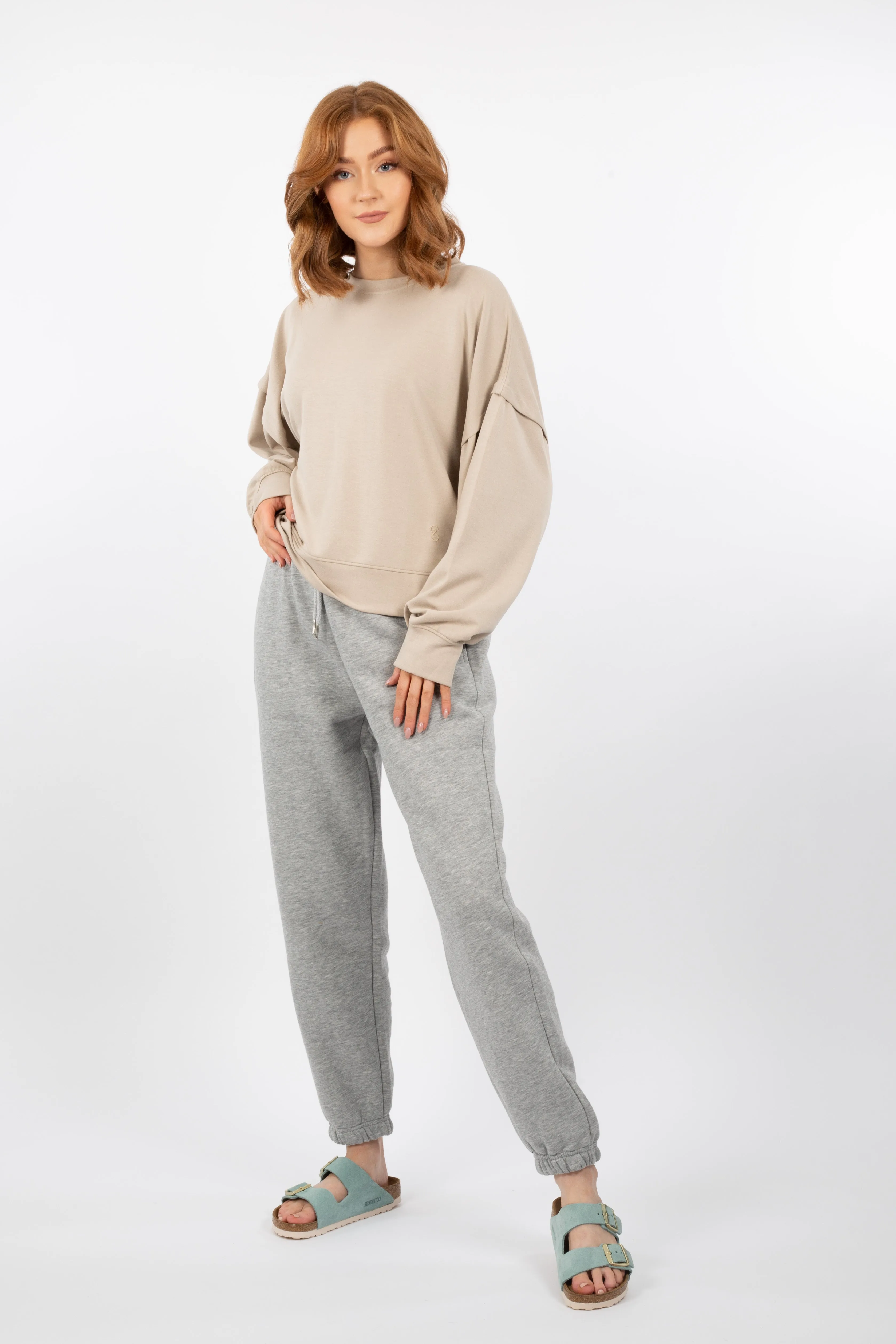 Carmella Sweat Pants - Light Grey Melange