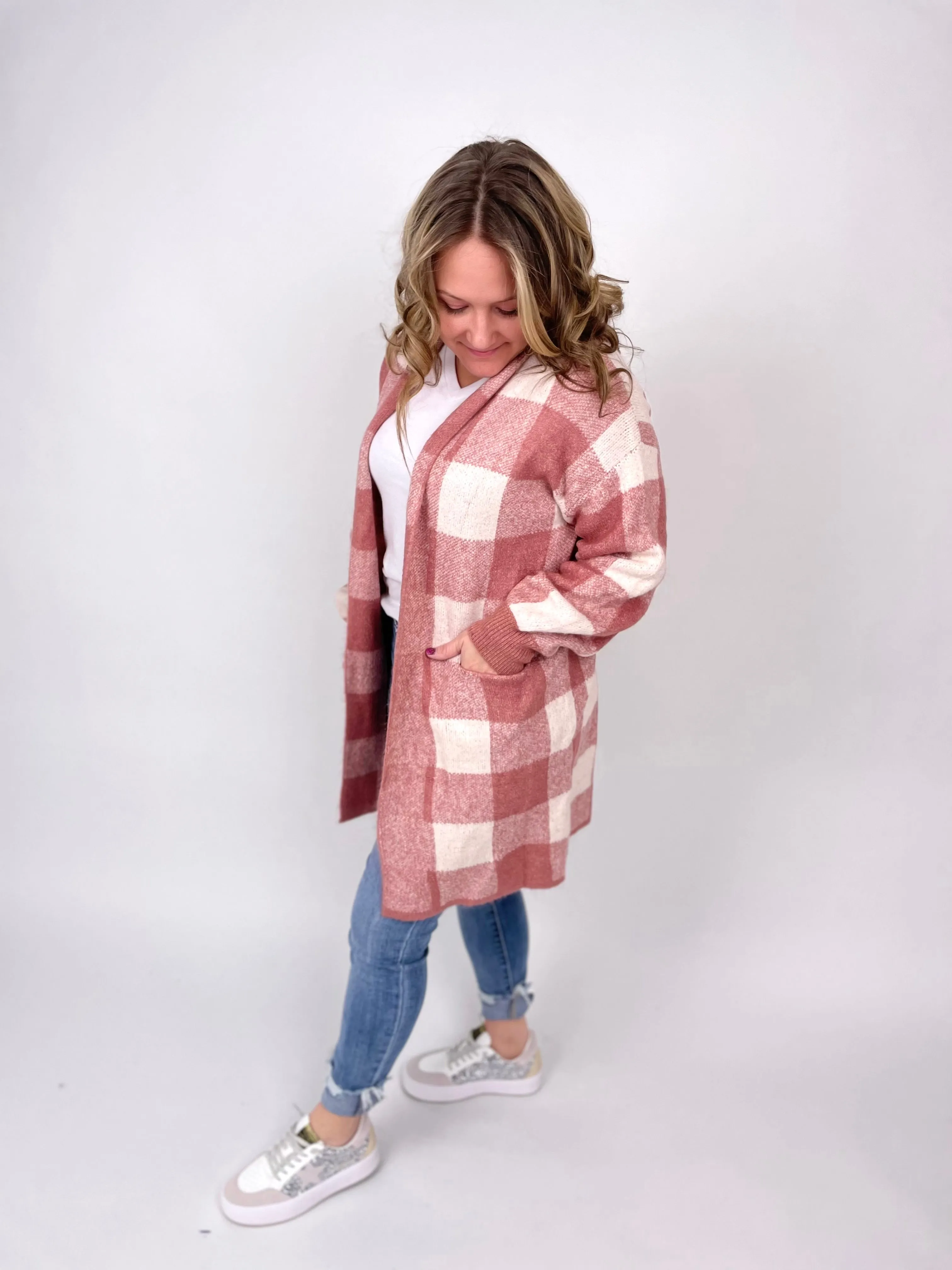 Chilled Out Vibes Cardigan In Mauve
