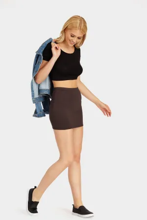 Chocolate Basic Mini Skirt