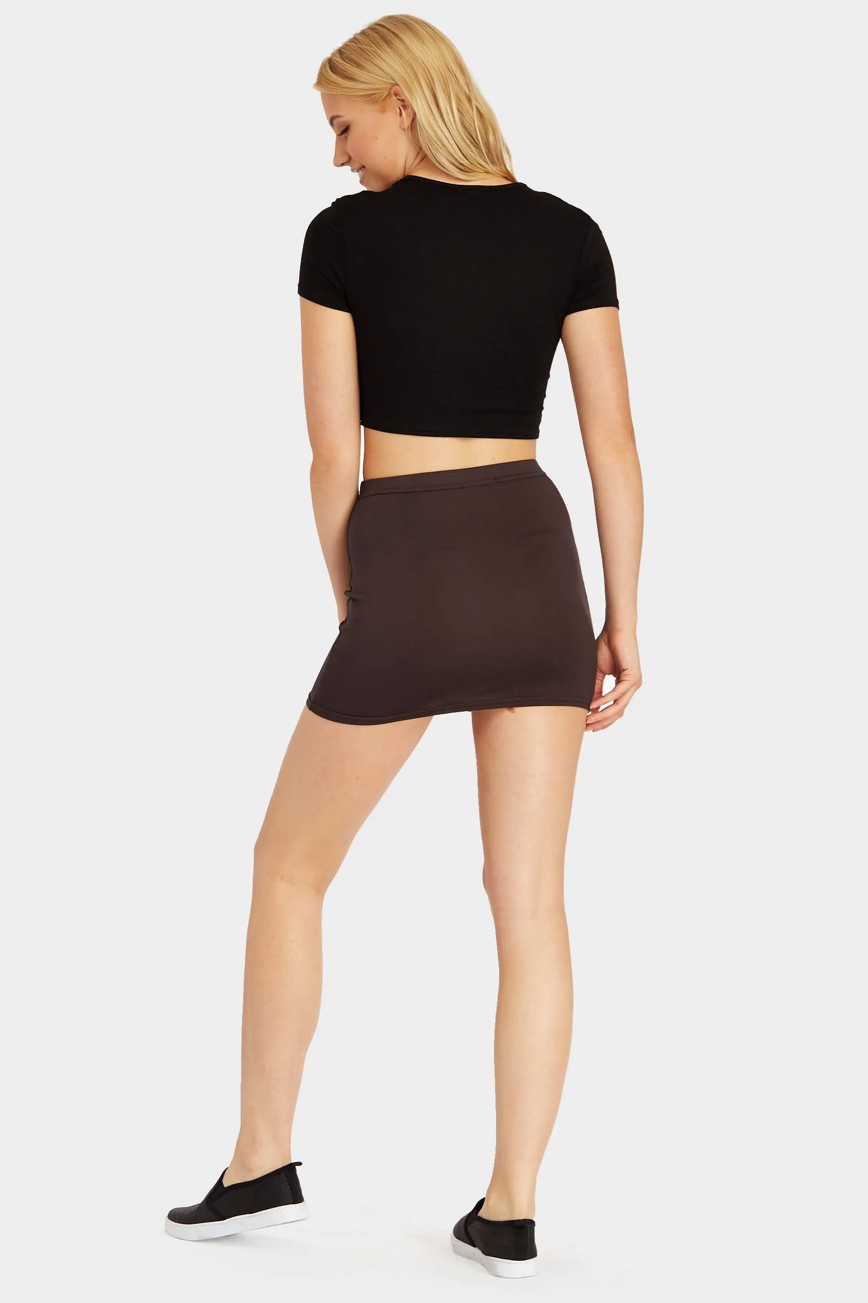Chocolate Basic Mini Skirt