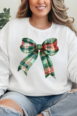 Christmas Plaid Coquette Bow Unisex NuBlend Crew Sweatshirt