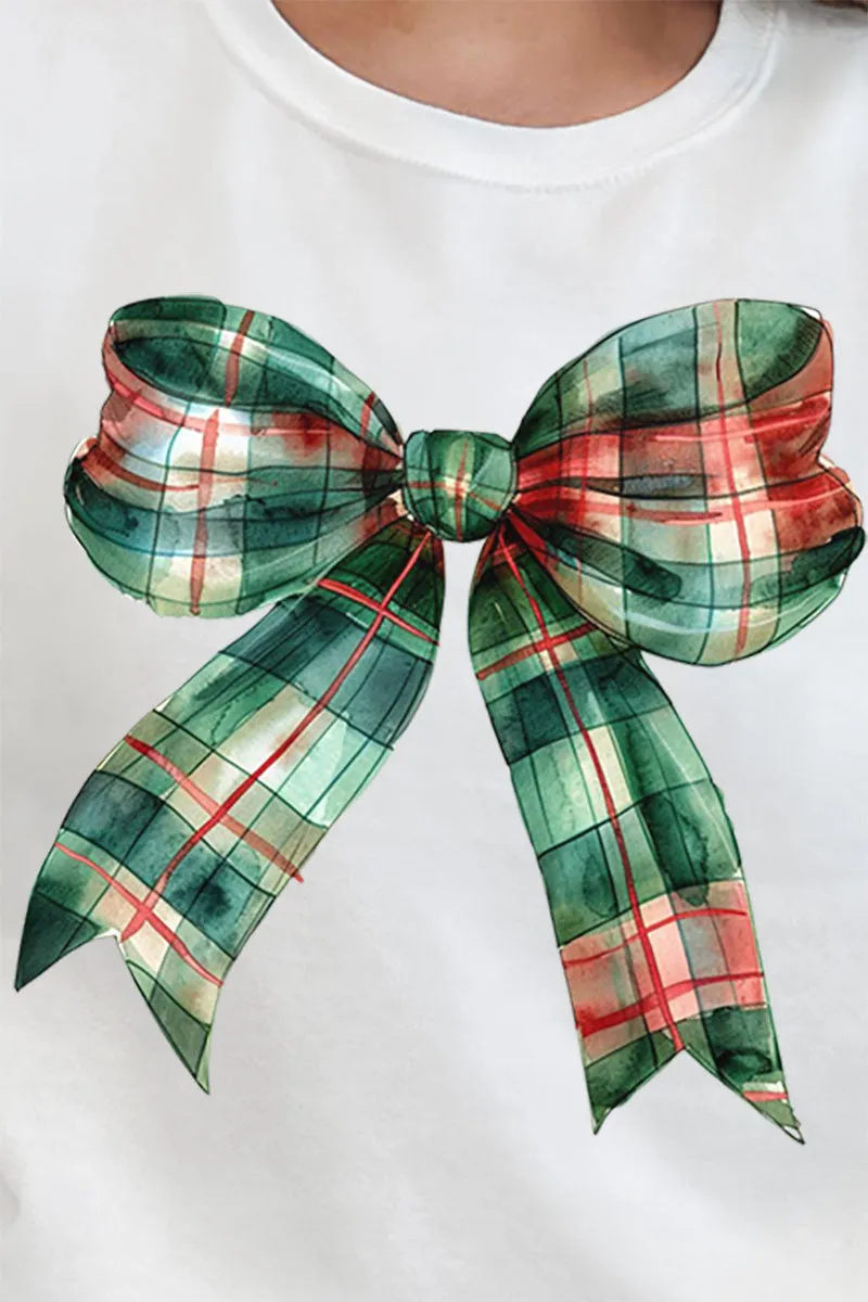 Christmas Plaid Coquette Bow Unisex NuBlend Crew Sweatshirt
