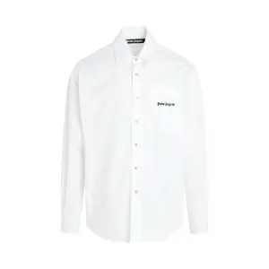 Classic Logo Long Sleeve Shirt in White/Black