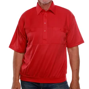 Classics by Palmland Two Pocket Knit Short Sleeve Banded Bottom Shirt  6010-656 RED