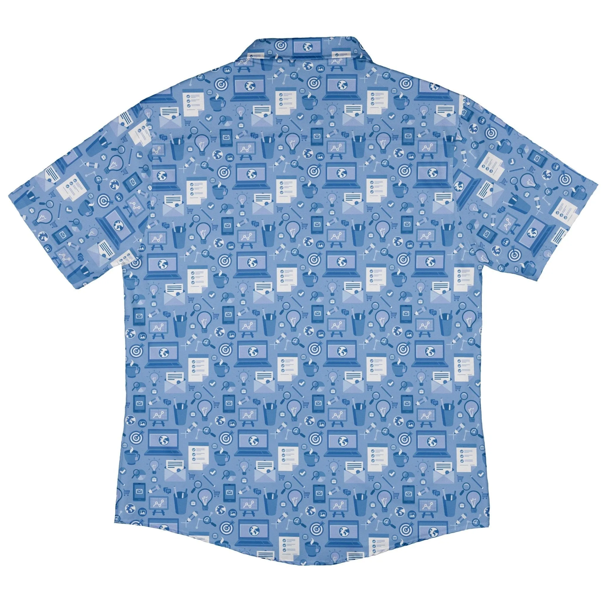 Computer Programmer Life Silver Blue Button Up Shirt
