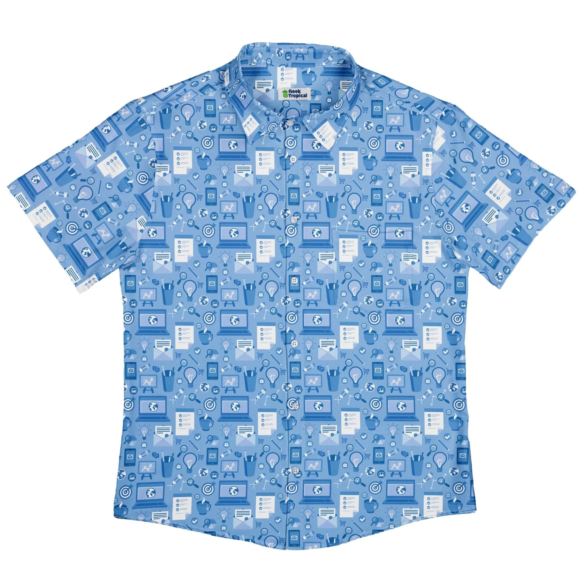Computer Programmer Life Silver Blue Button Up Shirt
