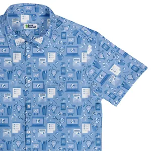 Computer Programmer Life Silver Blue Button Up Shirt