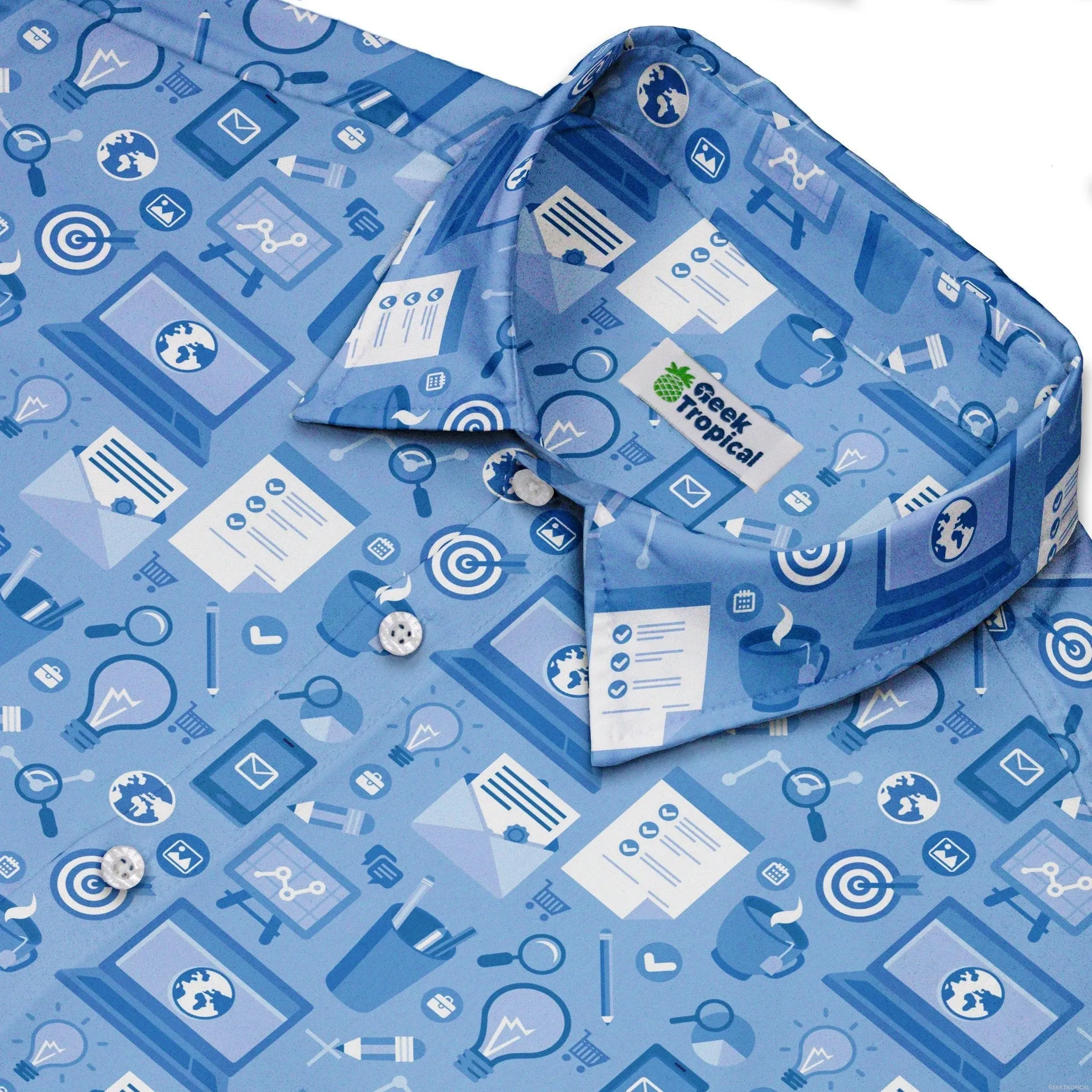 Computer Programmer Life Silver Blue Button Up Shirt