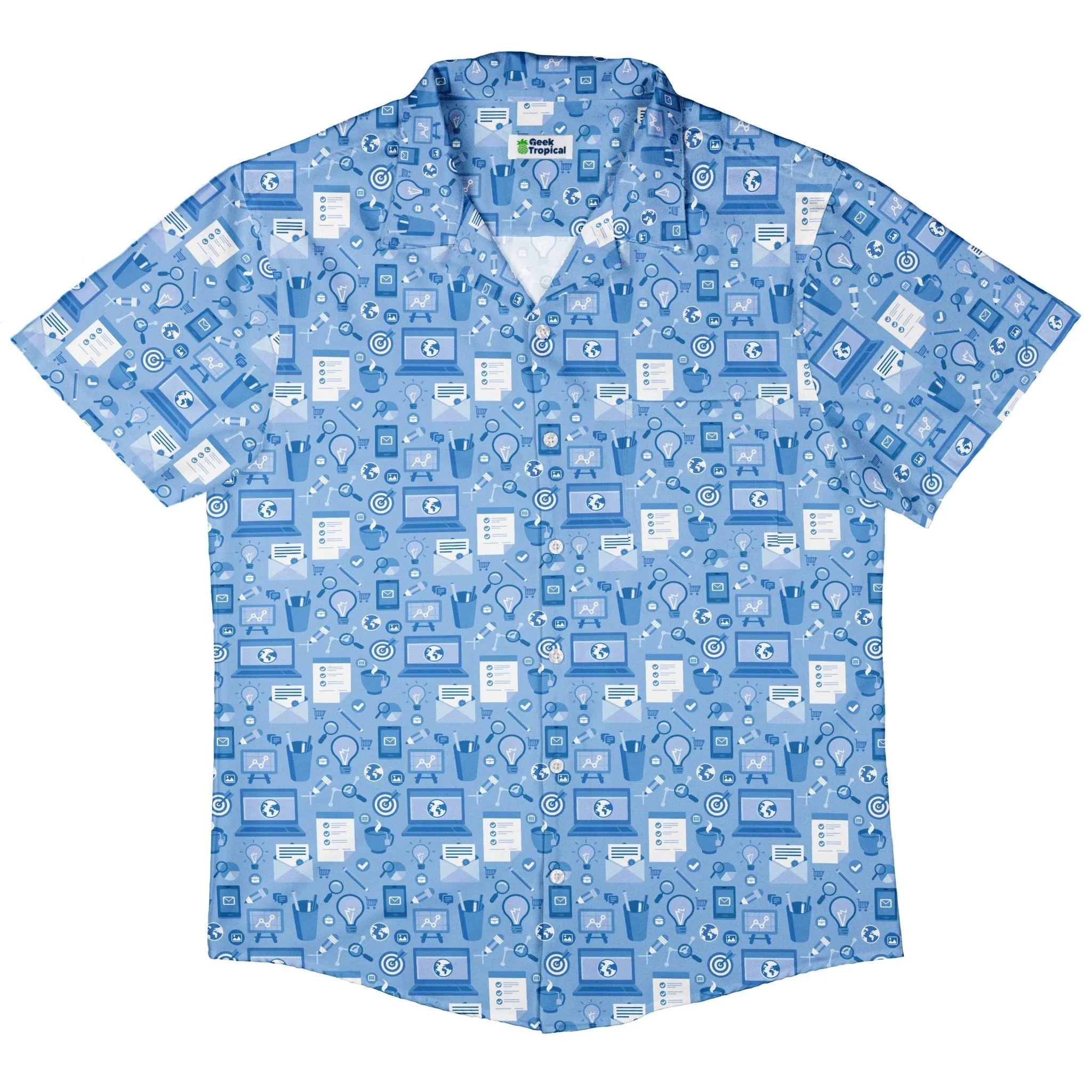 Computer Programmer Life Silver Blue Button Up Shirt