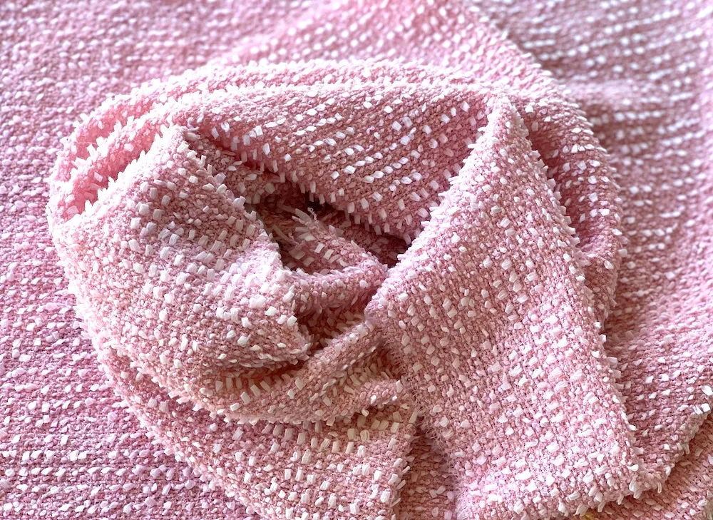 Couture Cherry Blossom Blush Wool Blend Bouclé (Made In Italy)