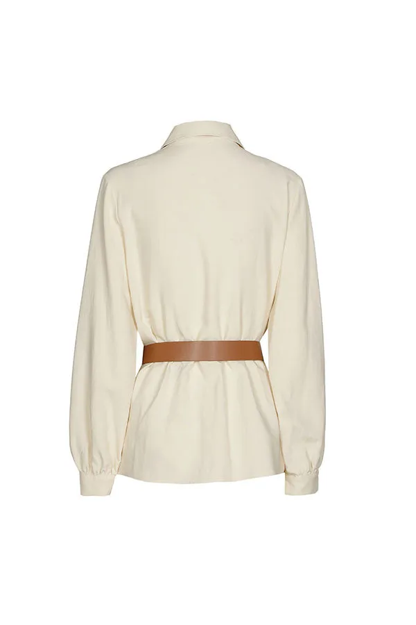CREAM SAFARI BLOUSE JACKET