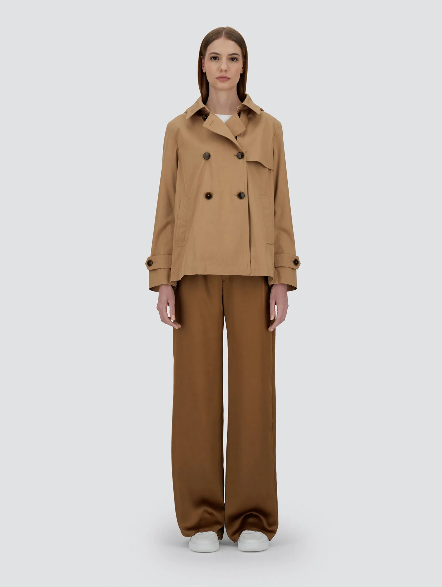 Dean Pea Coat in Camel