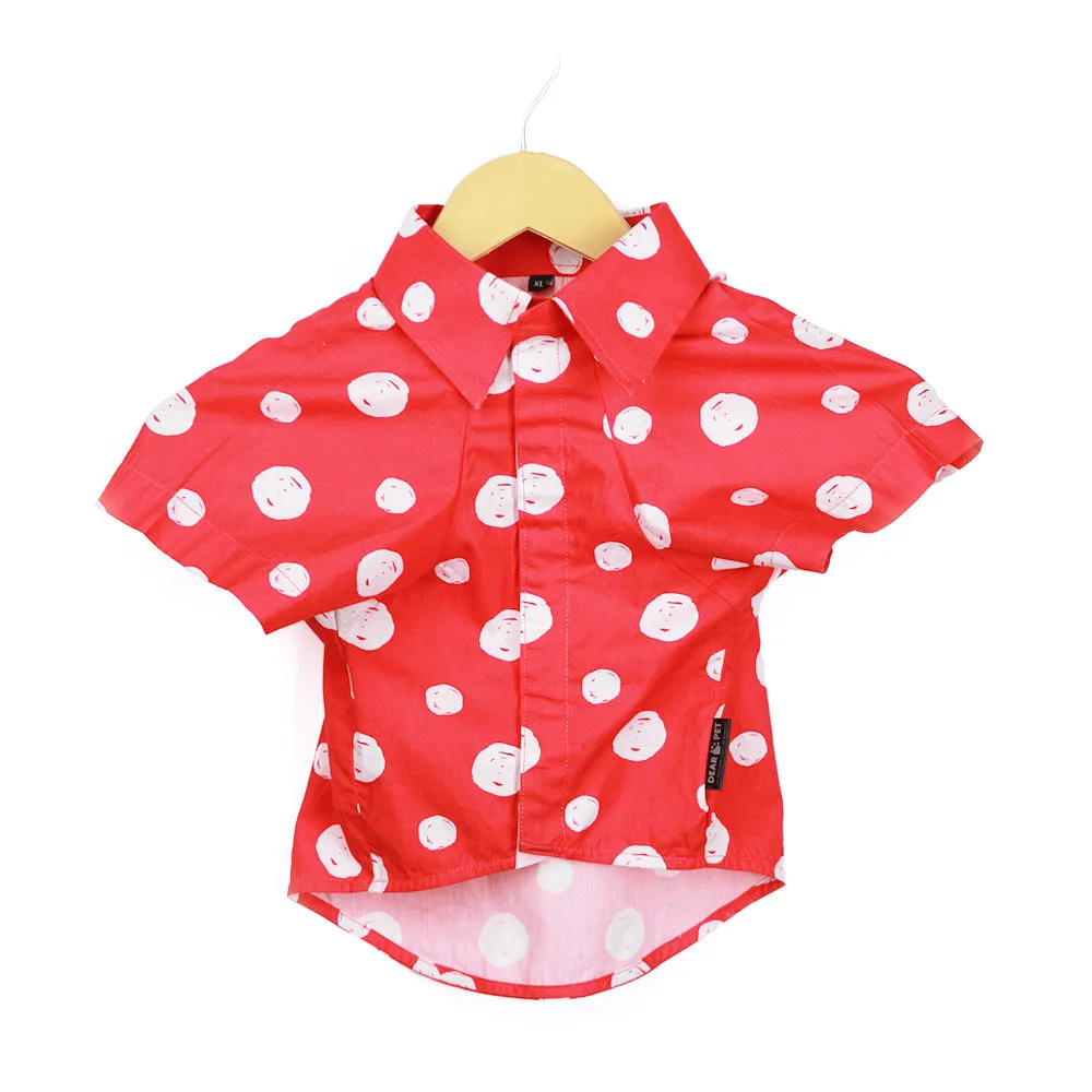 Dear Pet Polka Dot Dog Shirt in Red