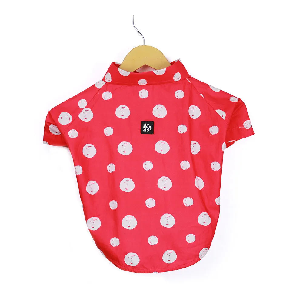 Dear Pet Polka Dot Dog Shirt in Red