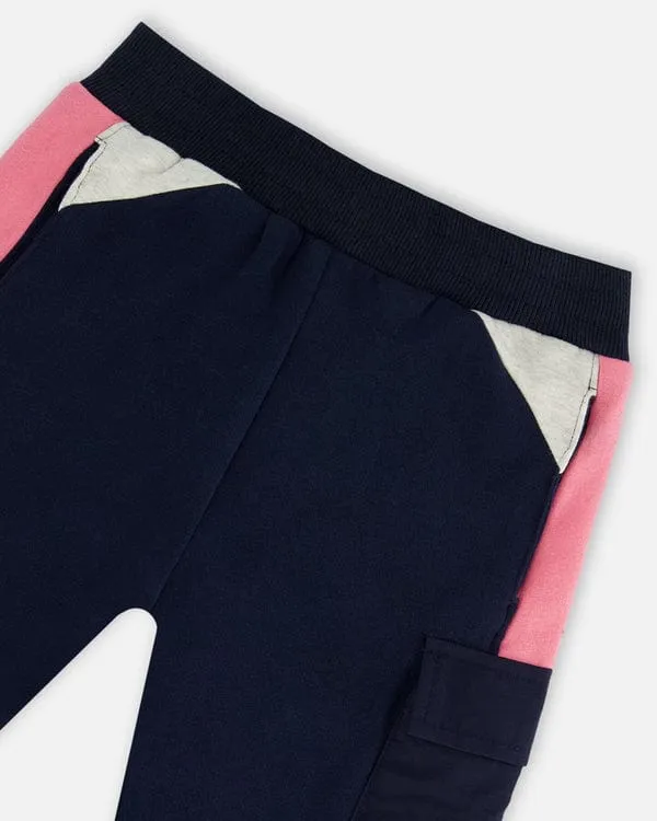 Deux Par Deux Jogging Pants With Cargo Pocket in Peacoat