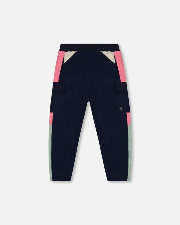 Deux Par Deux Jogging Pants With Cargo Pocket in Peacoat