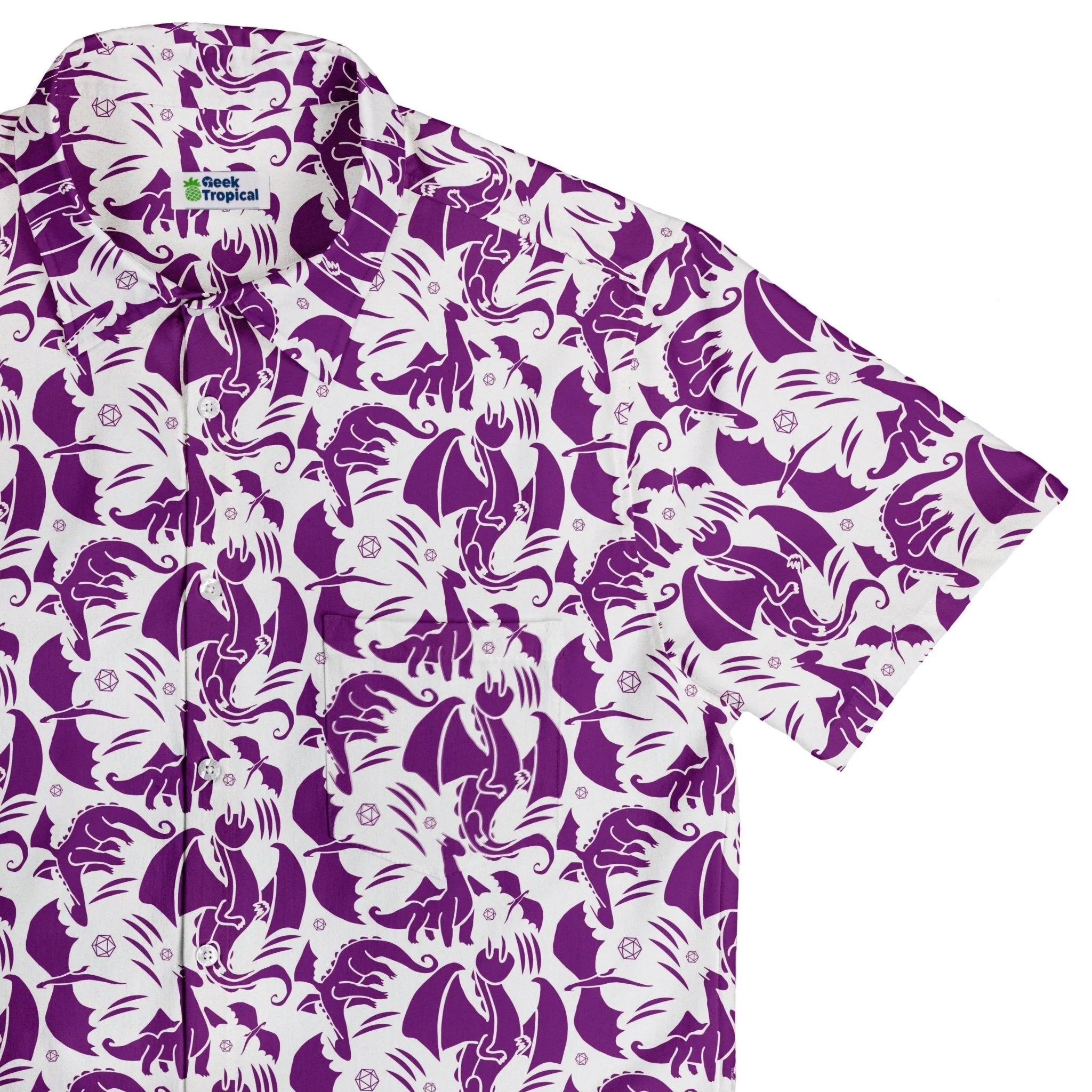 Dnd Purple Dragons Button Up Shirt