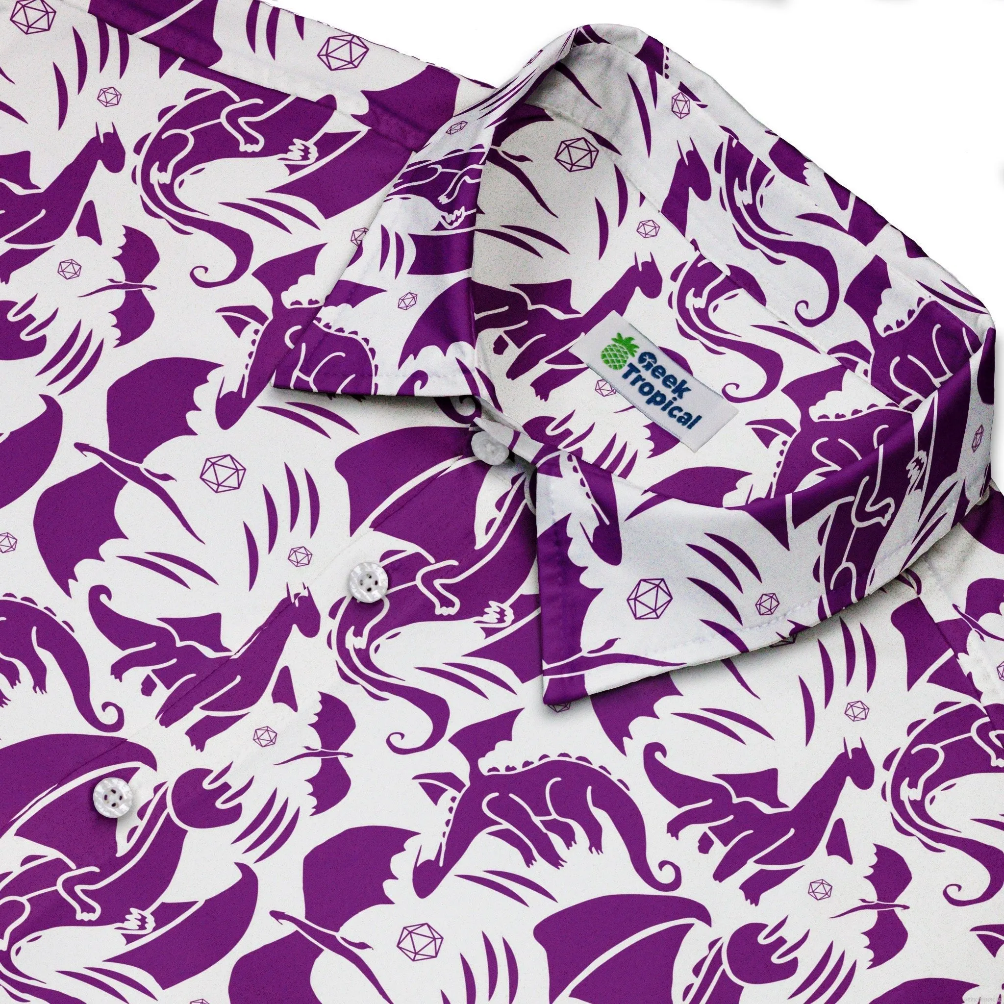 Dnd Purple Dragons Button Up Shirt