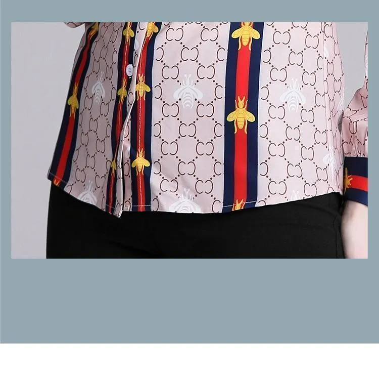 Elegant Silk Blouse Pink Bow Tie Women Shirt