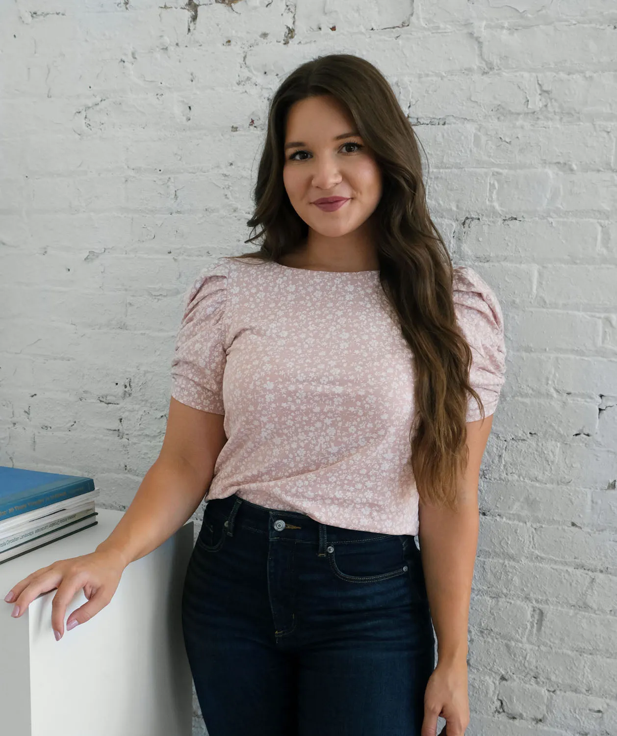 ELIZABETH printed top in Dusty Pink