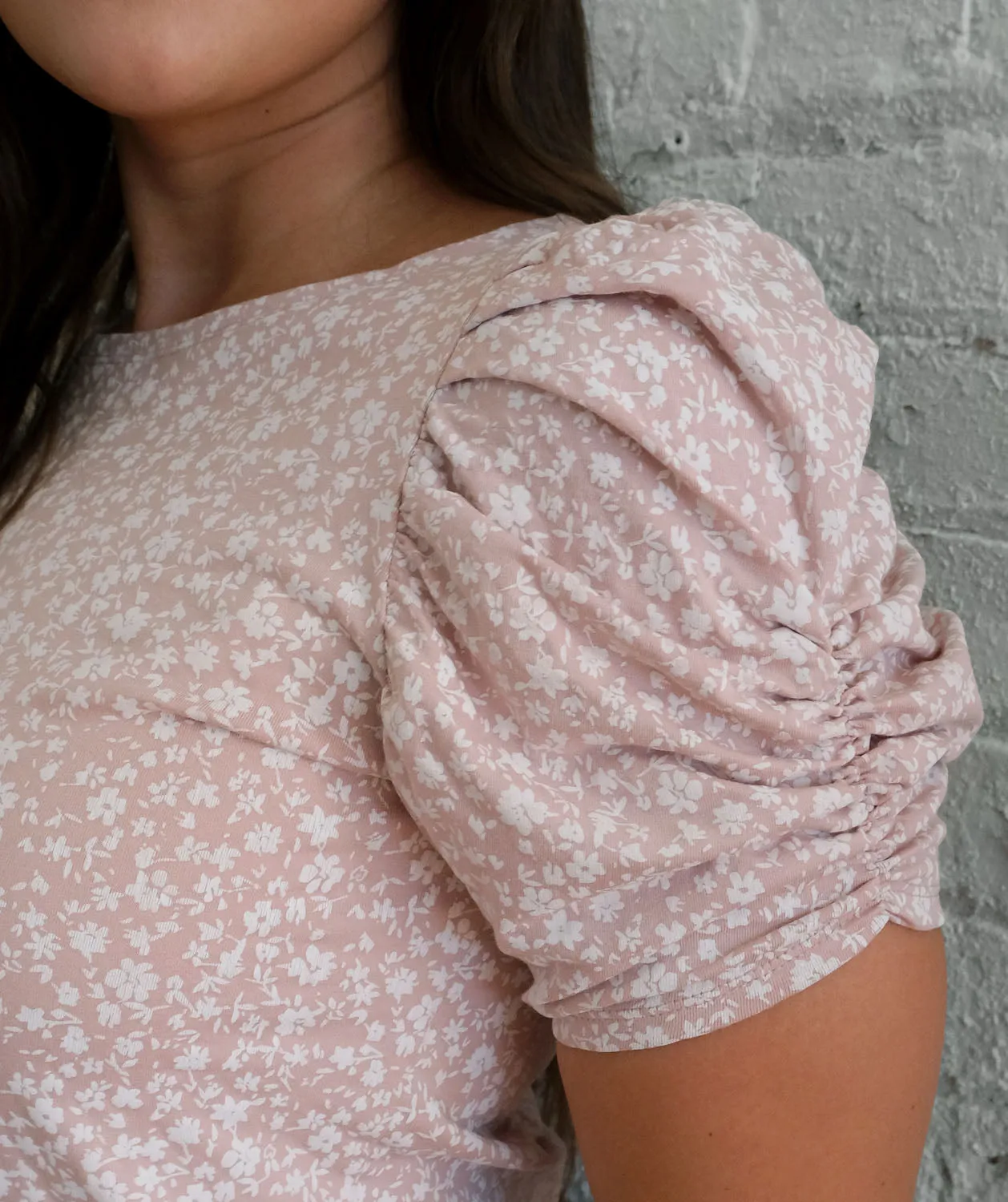 ELIZABETH printed top in Dusty Pink