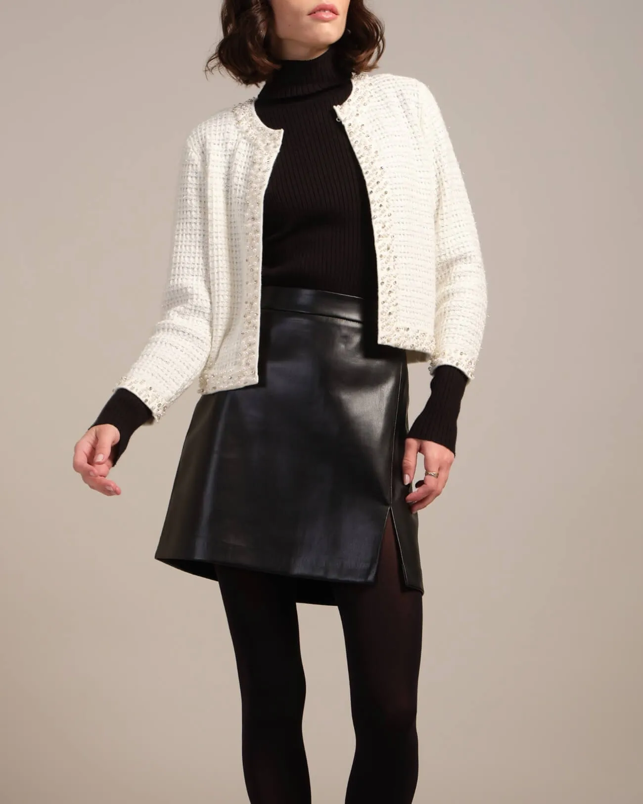 Embellished Textured Cardigan