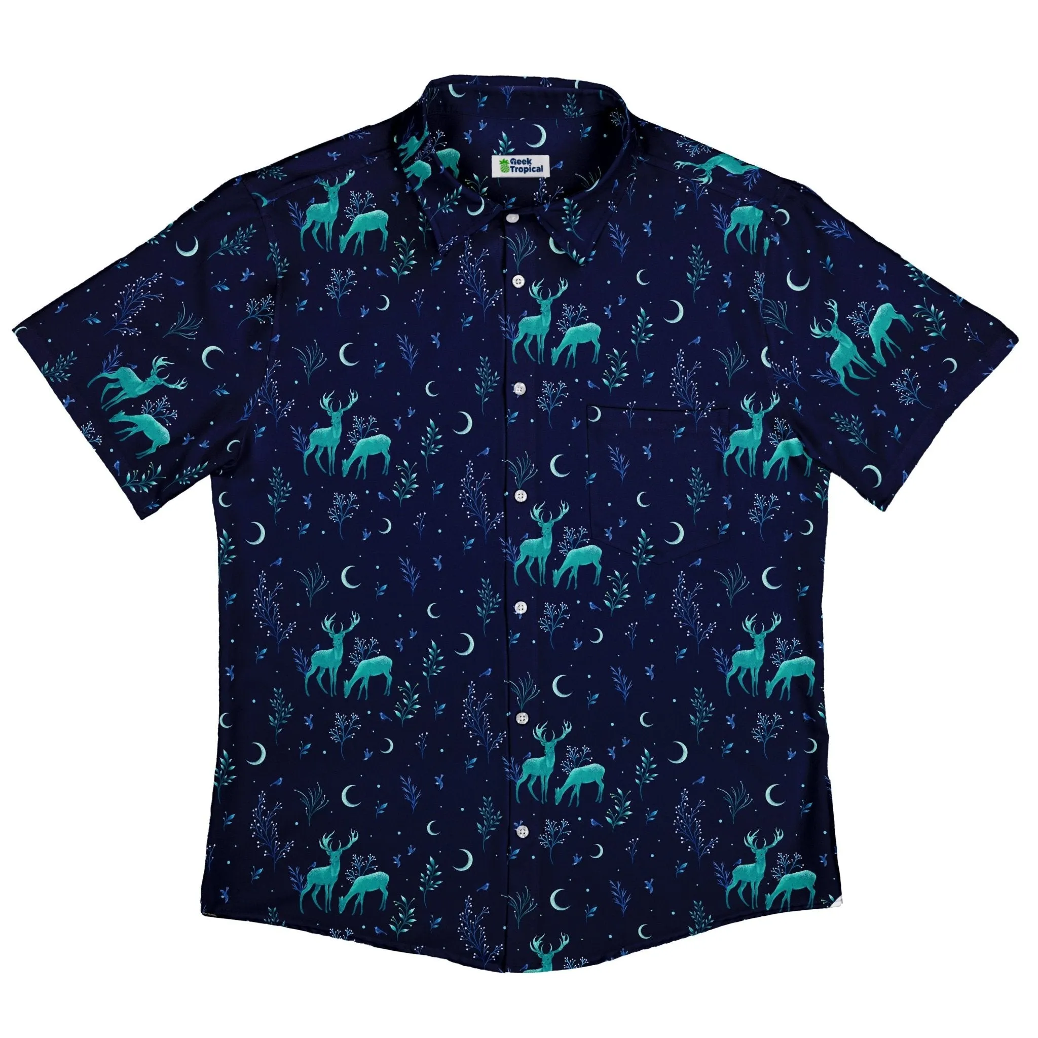 Episodic Deers in the Moonlight Button Up Shirt